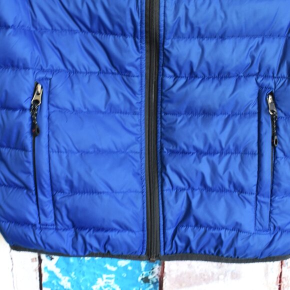 Men's Hawke & Co Reversible Lightweight Packable Down Filled Vest Blue PRE-OWNED - Picture 4 of 10